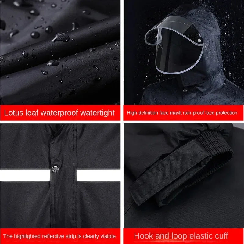 Veste Imperméable Homme et Pantalon de Pluie en PVC pour Moto et Vélo Électrique 2