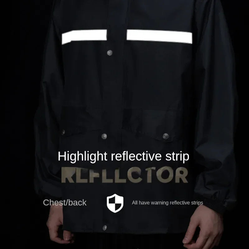 Veste Imperméable Homme et Pantalon de Pluie en PVC pour Moto et Vélo Électrique 3