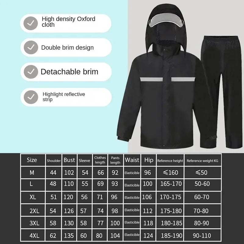 Veste Imperméable Homme et Pantalon de Pluie en PVC pour Moto et Vélo Électrique 5