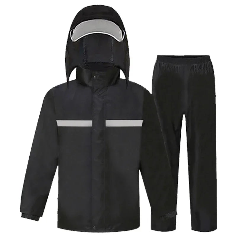 Veste Imperméable Homme et Pantalon de Pluie en PVC pour Moto et Vélo Électrique 6