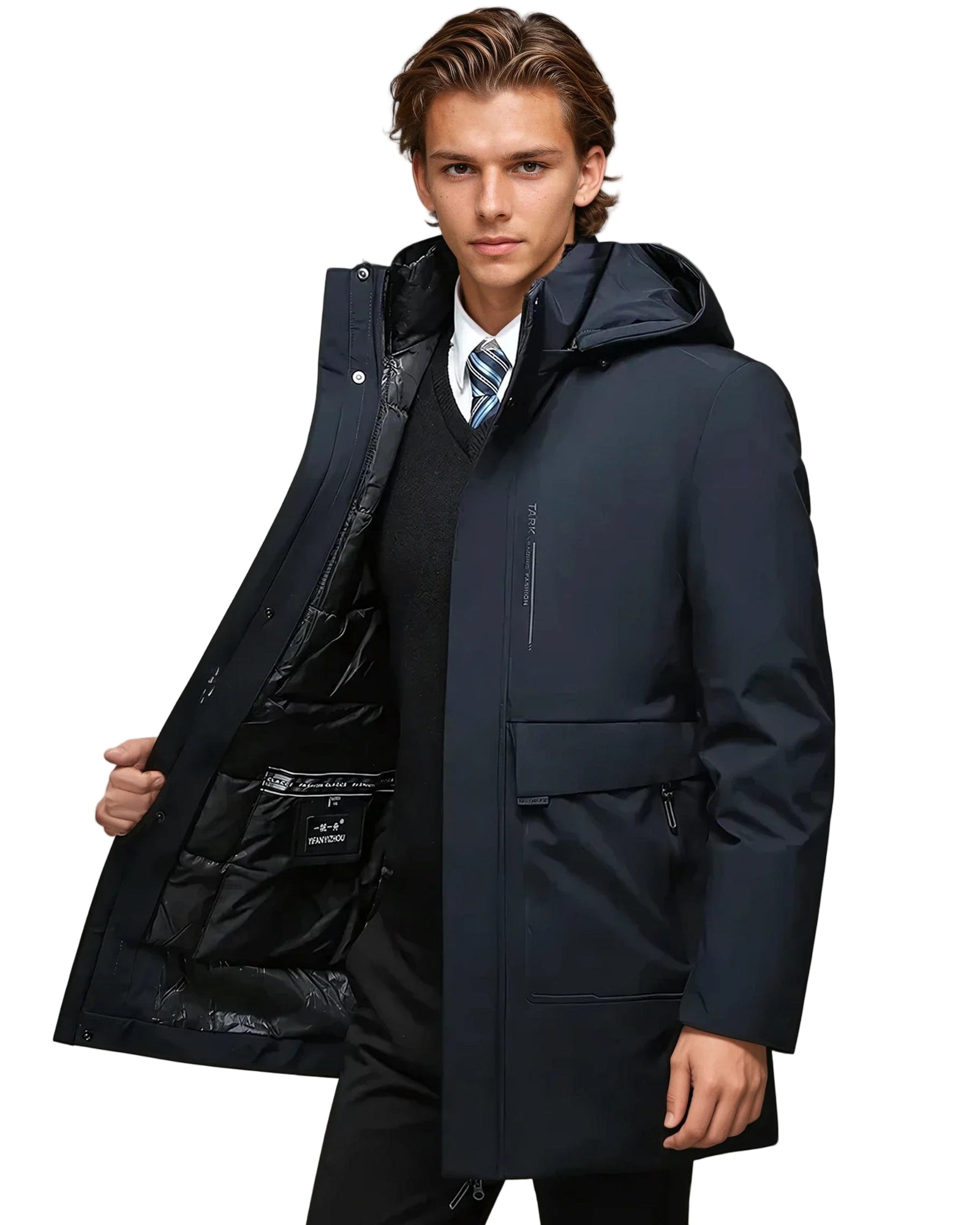 Veste Parka Homme Moderne avec Capuche et Poches Zippées 0