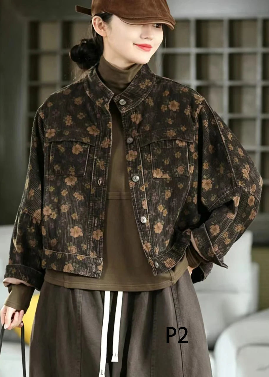 Veste courte femme style vintage col montant 1