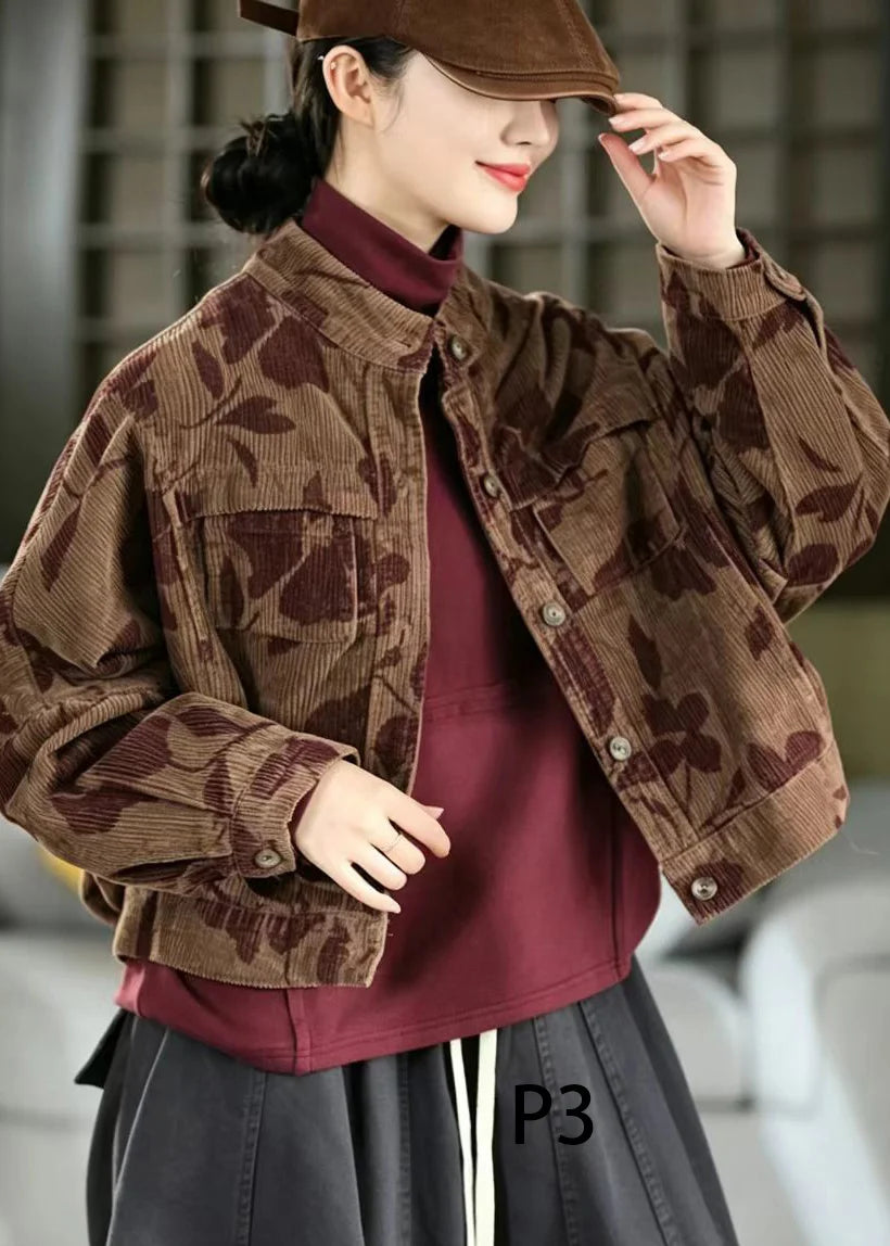 Veste courte femme style vintage col montant 2
