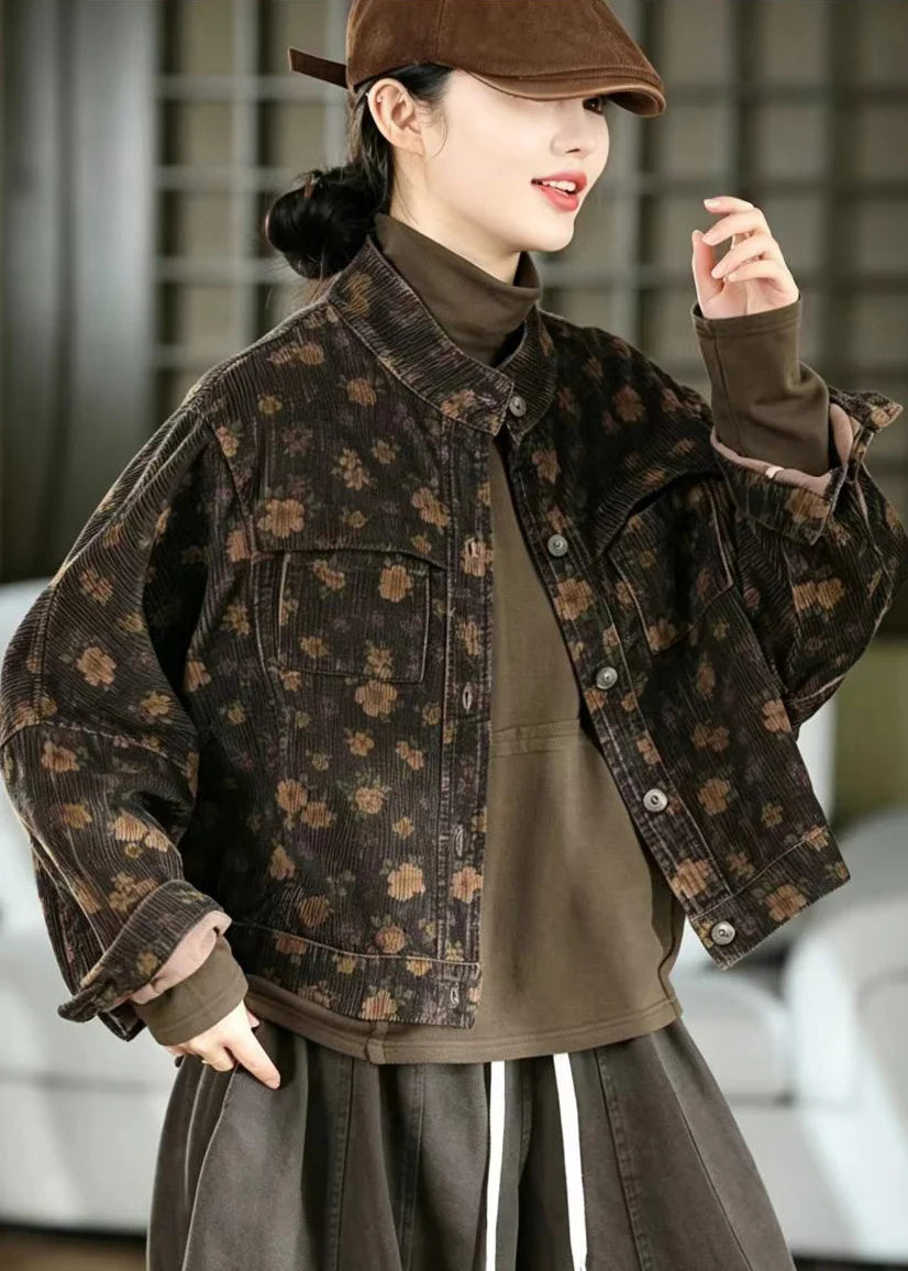 Veste courte femme style vintage col montant 4