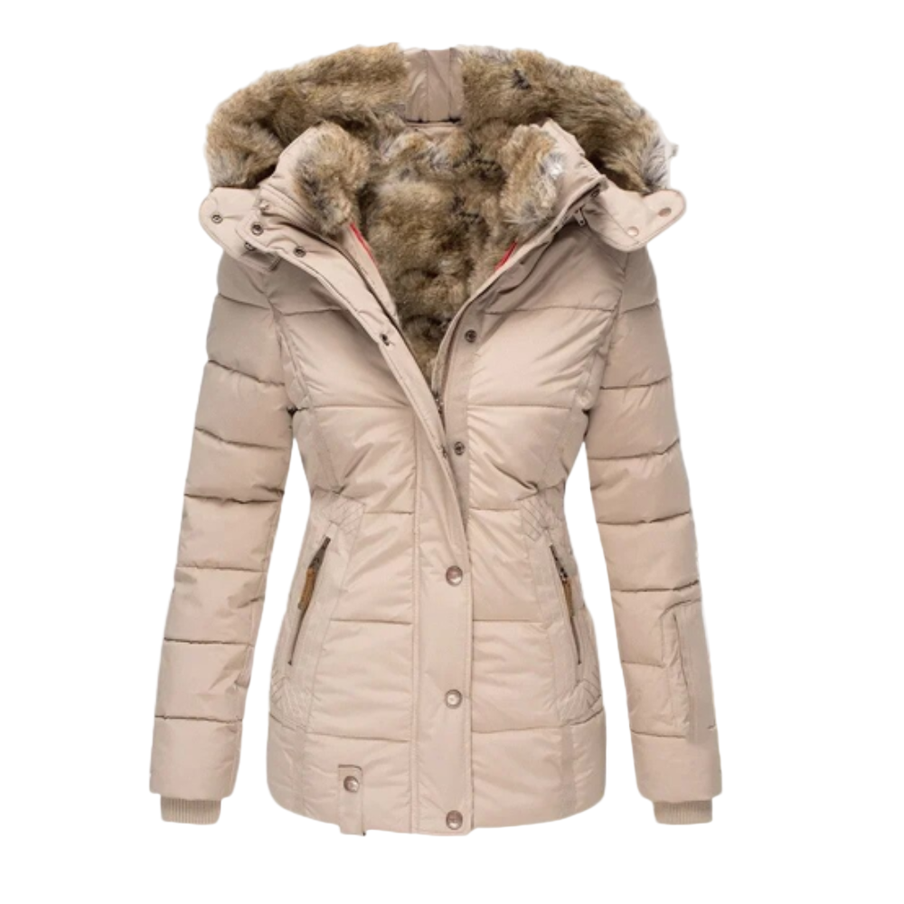 Veste d'Hiver Femme avec Capuche en Fourrure 0