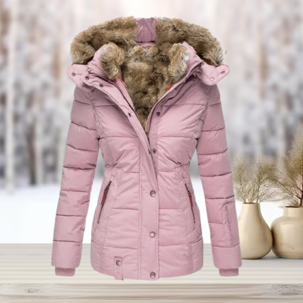 Veste d'Hiver Femme avec Capuche en Fourrure 3