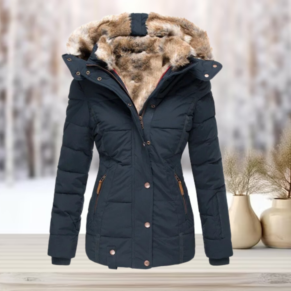 Veste d'Hiver Femme avec Capuche en Fourrure 4