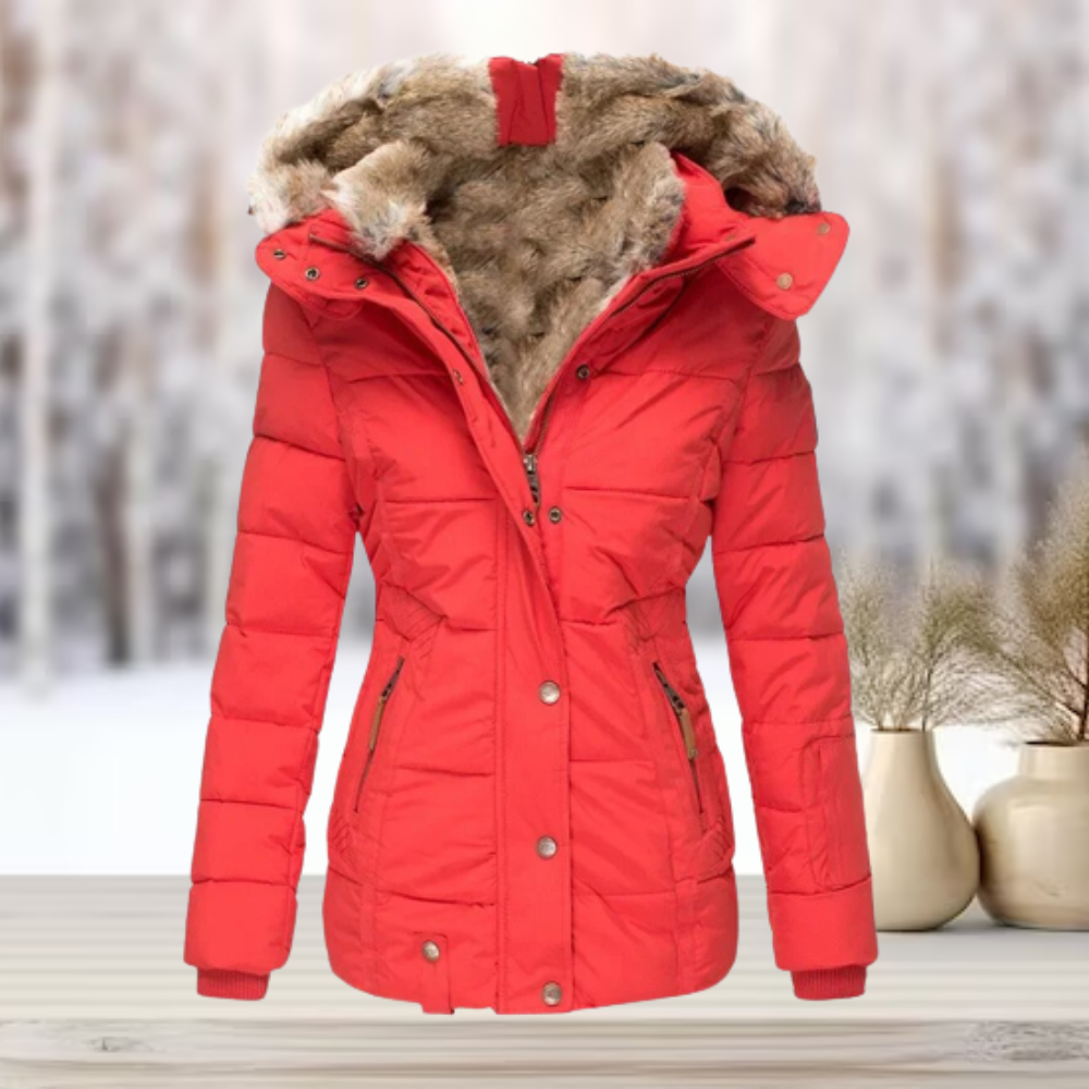 Veste d'Hiver Femme avec Capuche en Fourrure 5