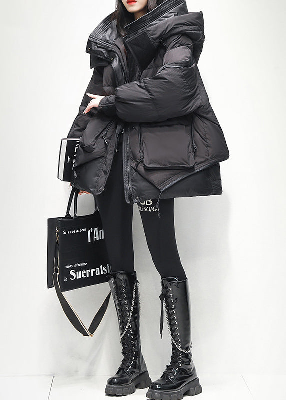 Veste d'Hiver à Capuche avec Poches Zippées 1