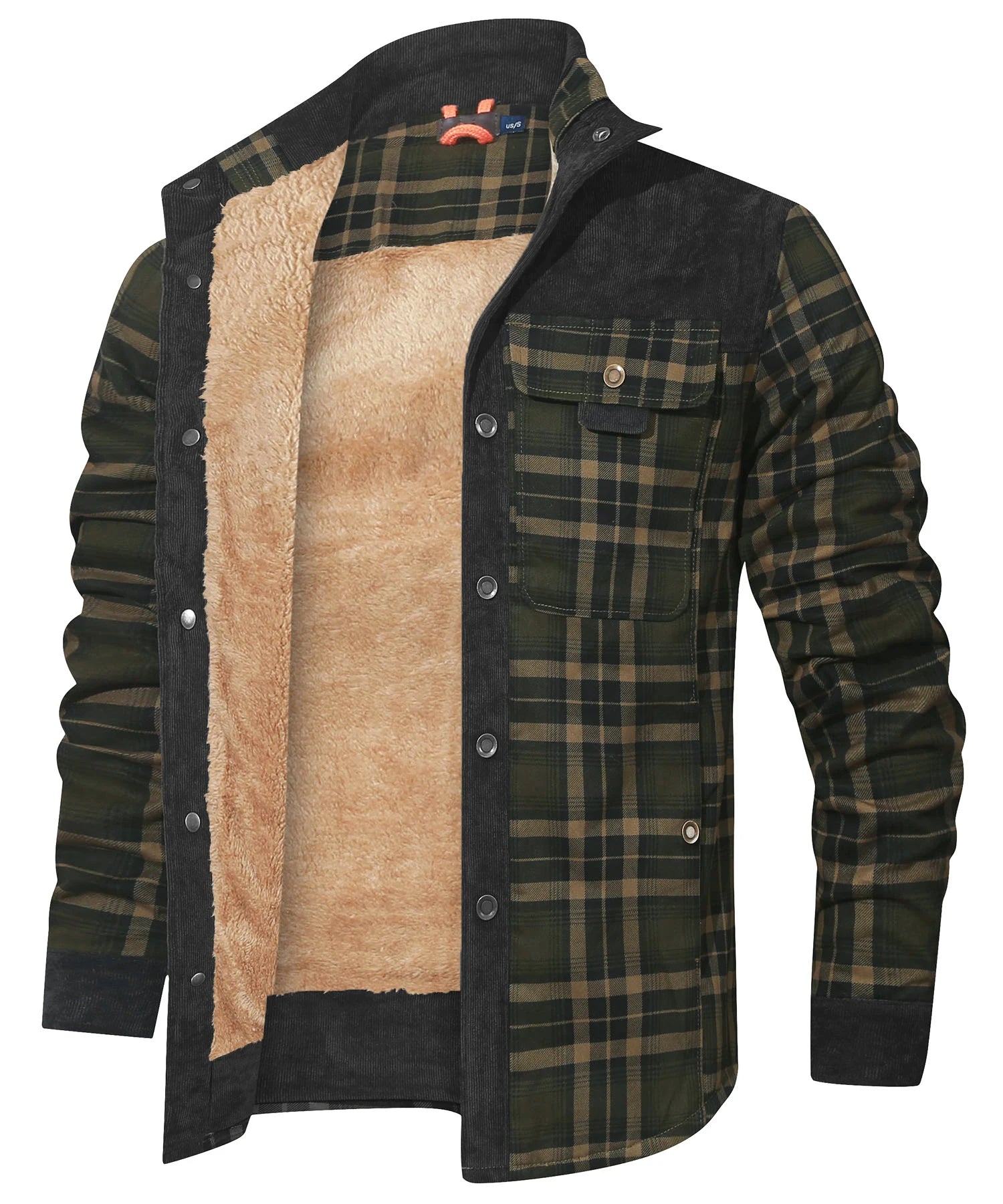 Veste d'Hiver pour Hommes Bomber à Carreaux Doublée Sherpa 9