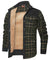 Veste d'Hiver pour Hommes Bomber à Carreaux Doublée Sherpa 9