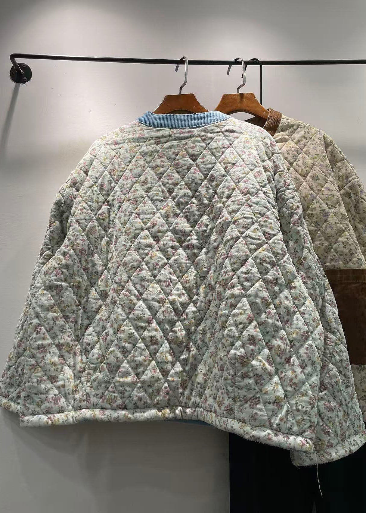 Veste d'hiver ample pour femme à col rond avec poches 3