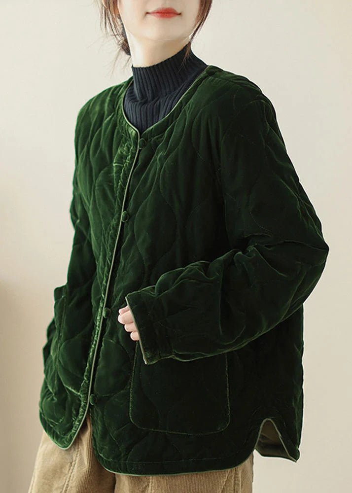 Veste d'hiver femme à col rond avec poches 2