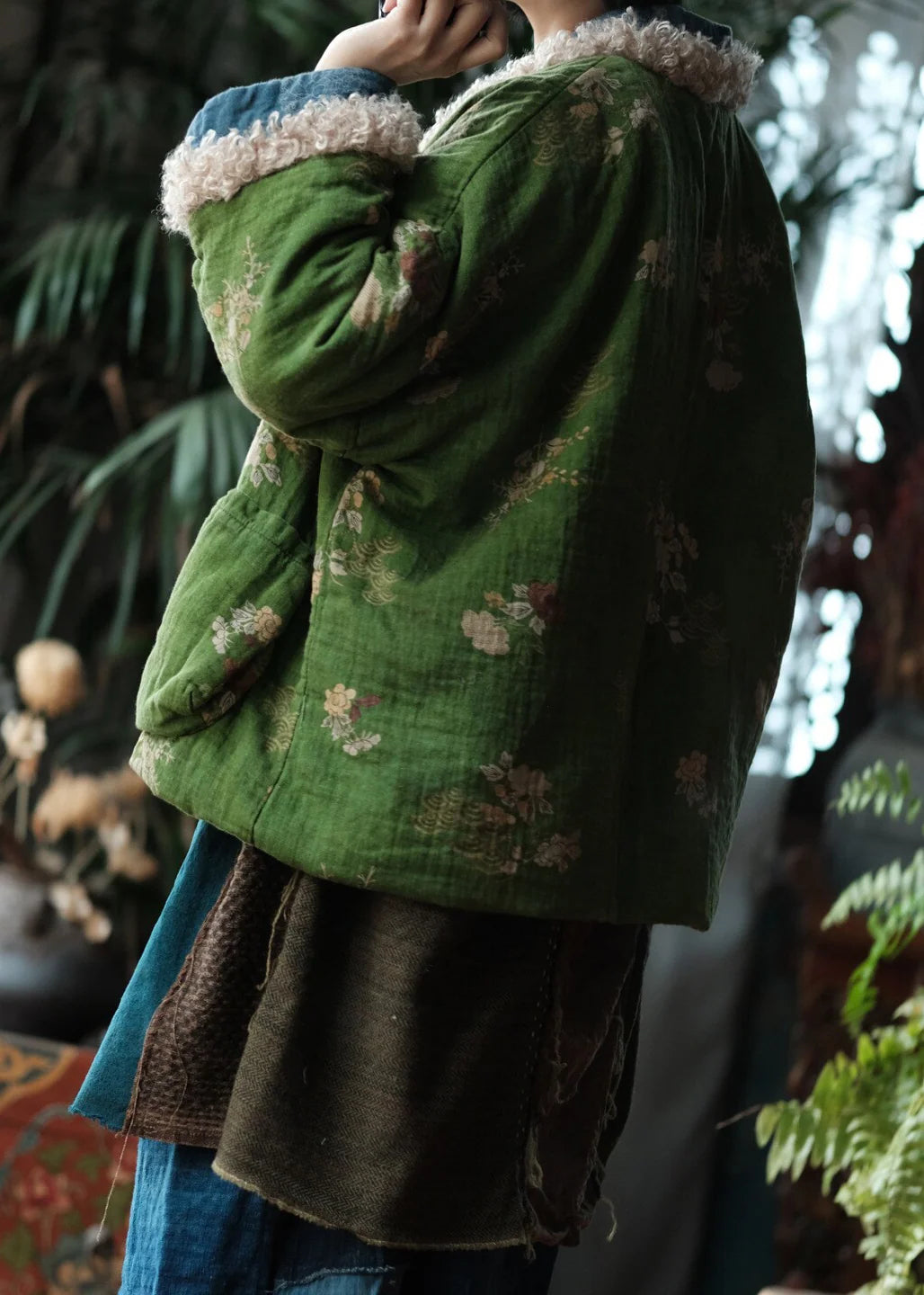 Veste d'hiver femme style bohème à patchwork et poches 4