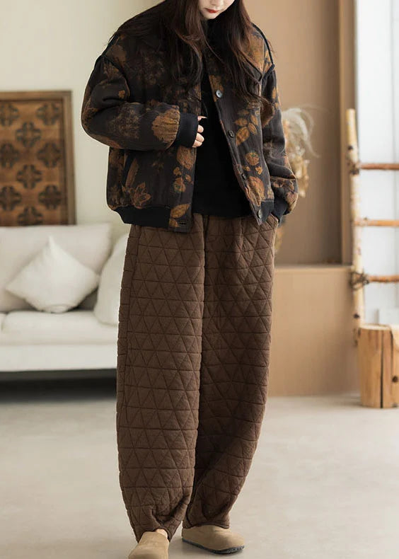 Veste d'hiver oversize à imprimé feuilles pour femme 2