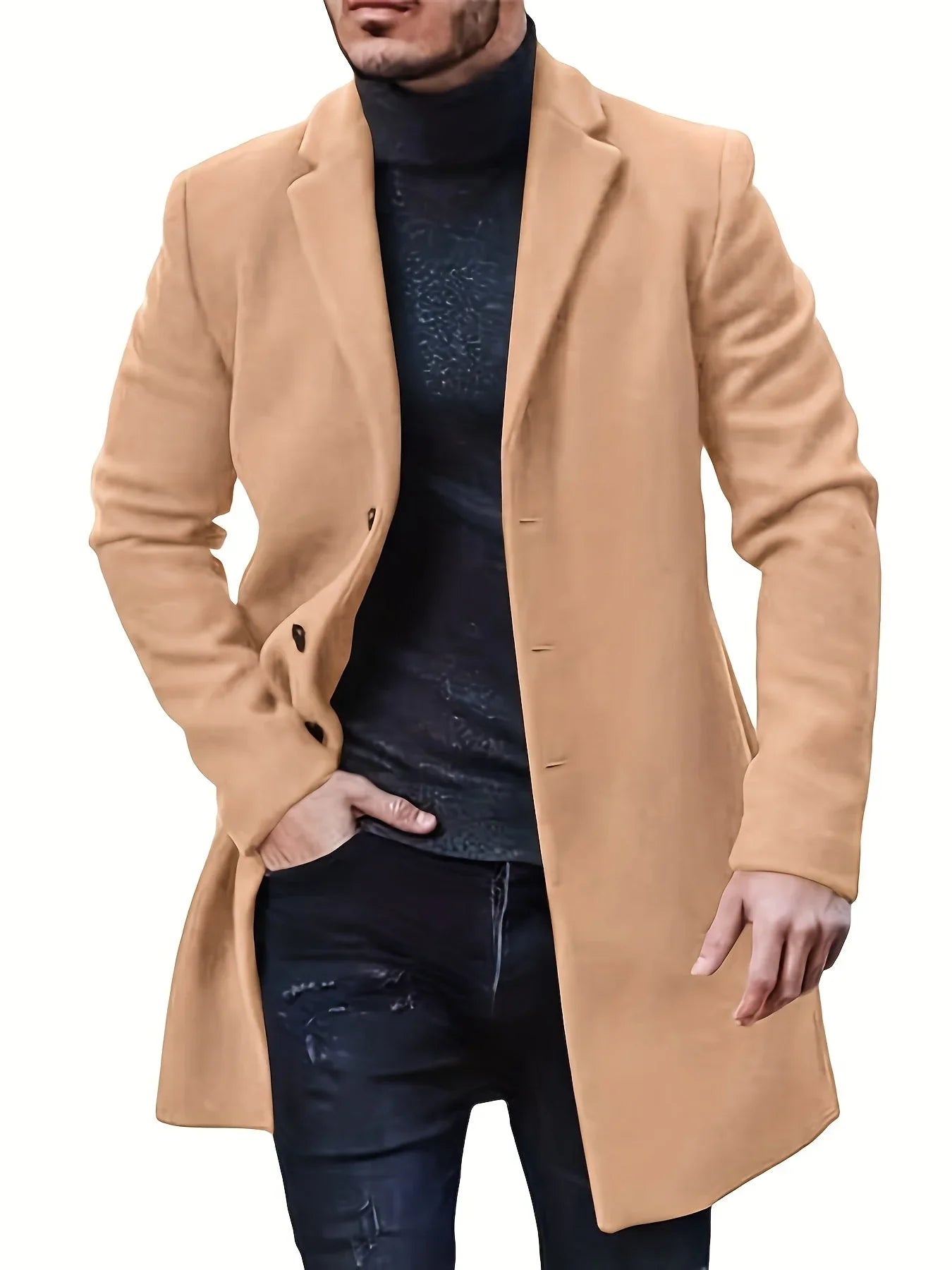 Veste d'hiver pour hommes à simple boutonnage 3