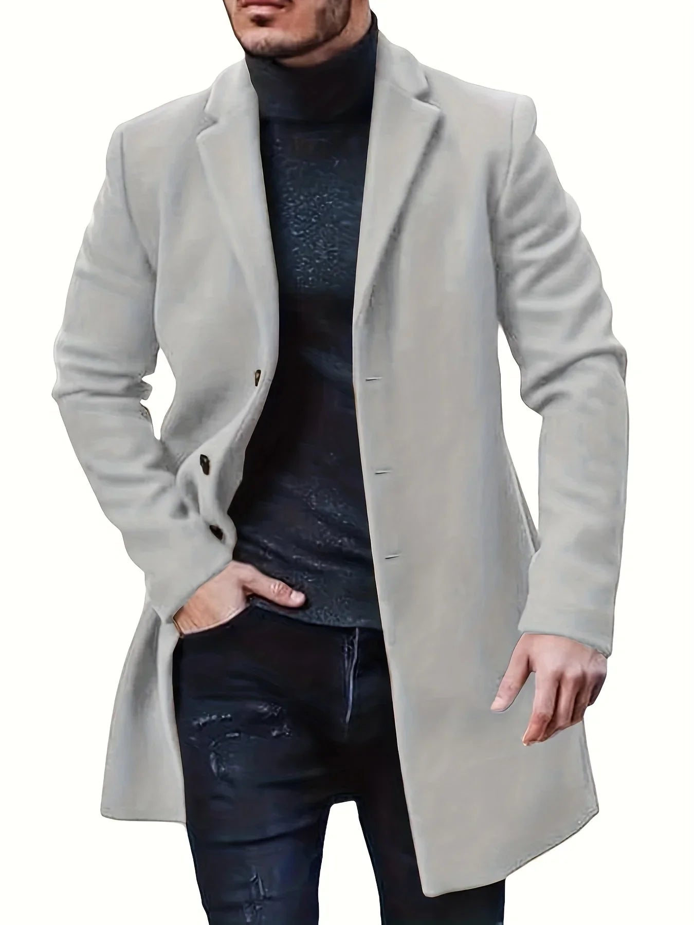Veste d'hiver pour hommes à simple boutonnage 4