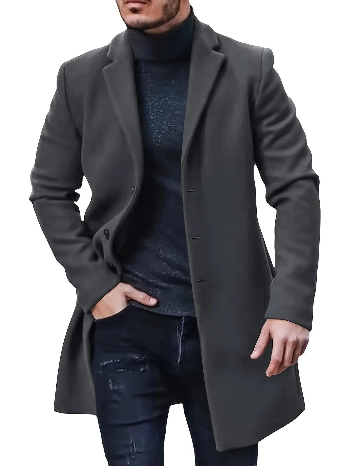 Veste d'hiver pour hommes à simple boutonnage 6