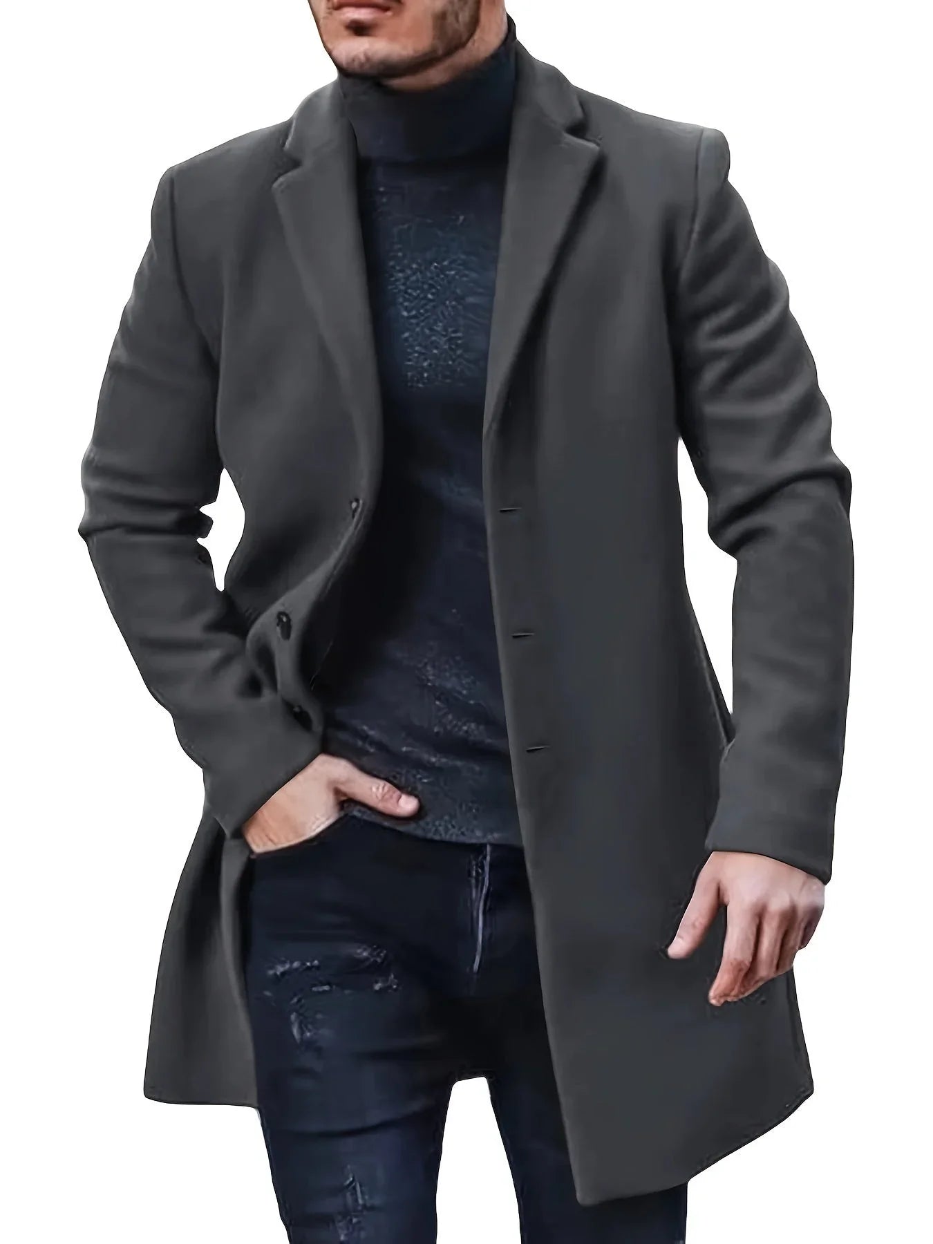 Veste d'hiver pour hommes à simple boutonnage 6