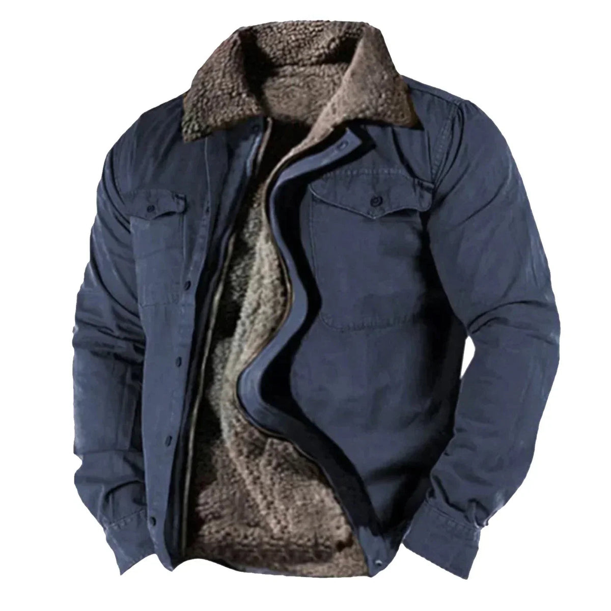 Veste d'hiver pour hommes avec col en fourrure 3