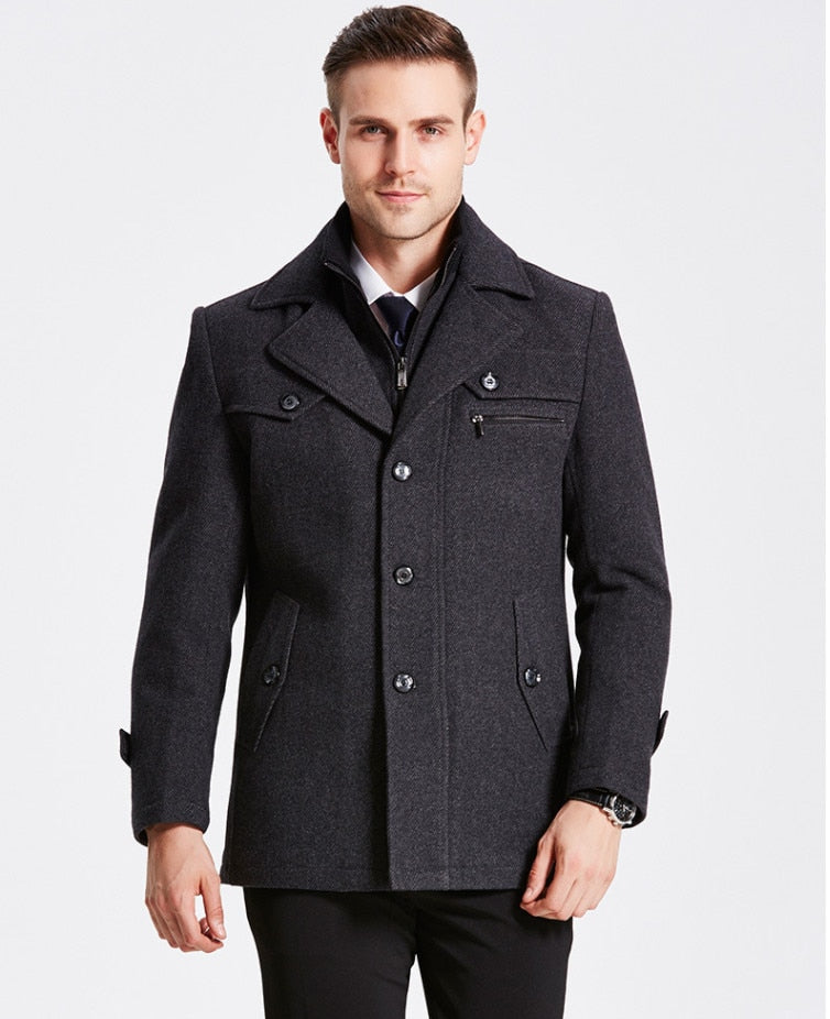 Veste d'hiver pour hommes en laine classique 1