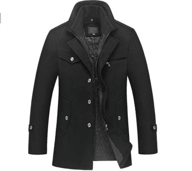 Veste d'hiver pour hommes en laine classique 4