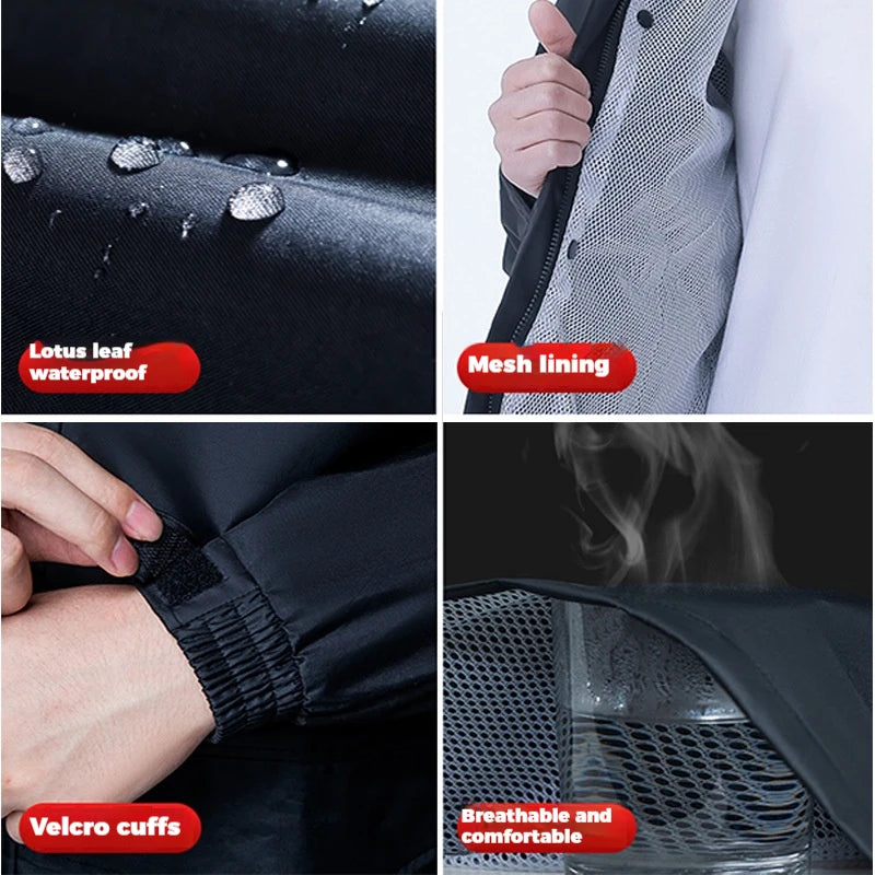 Veste de Pluie et Pantalon de Pluie pour Adultes, Protection Complète contre la Pluie 3