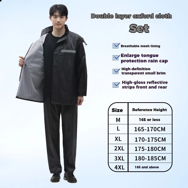 Veste de Pluie et Pantalon de Pluie pour Adultes, Protection Complète contre la Pluie 4