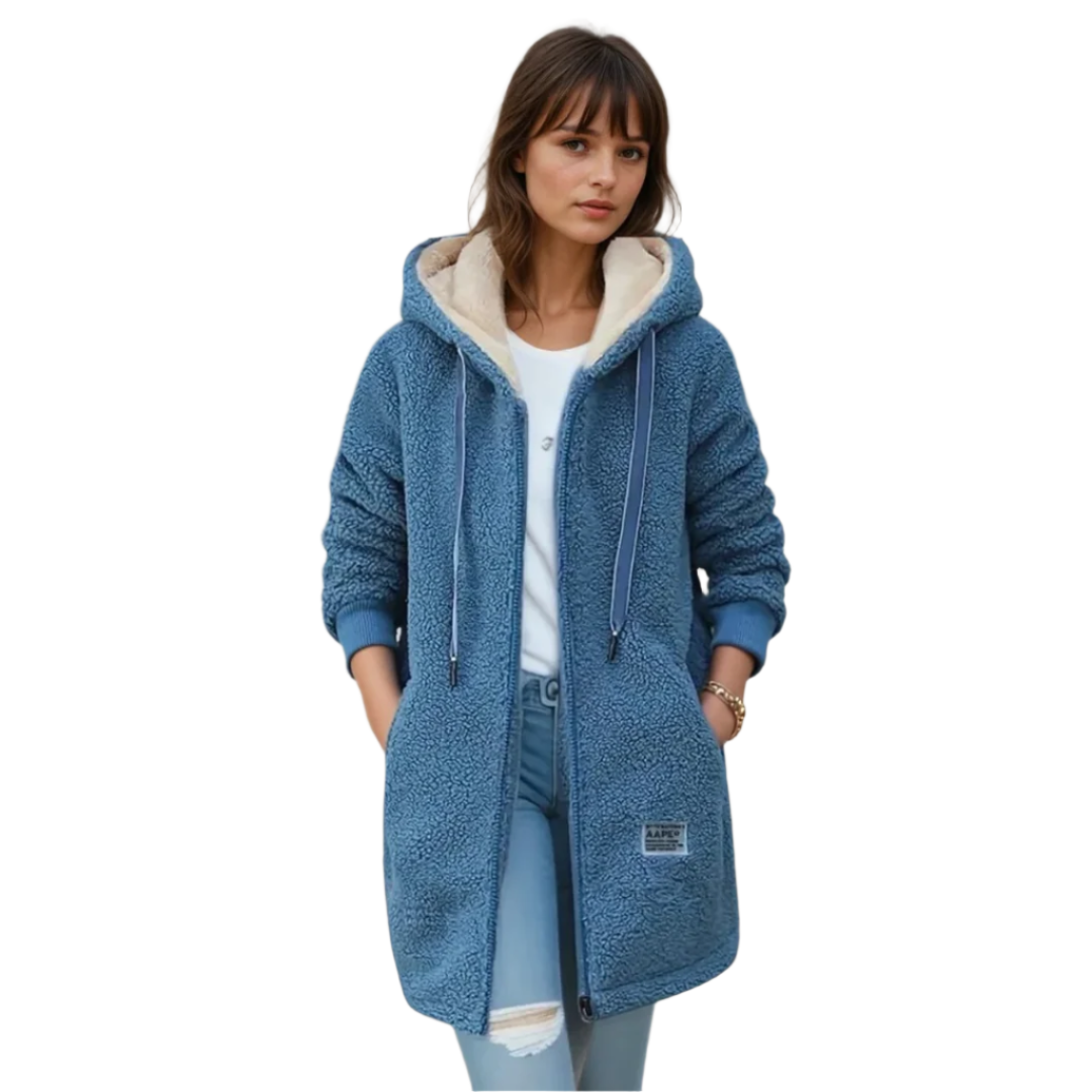 Veste en Fleece Oversize pour Femme avec Doublure Sherpa 0