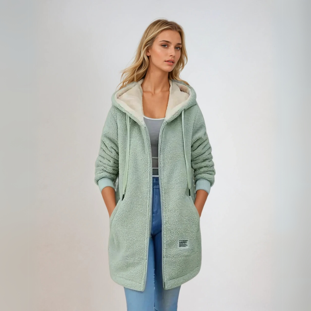 Veste en Fleece Oversize pour Femme avec Doublure Sherpa 1