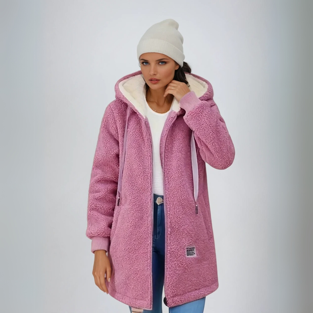 Veste en Fleece Oversize pour Femme avec Doublure Sherpa 3