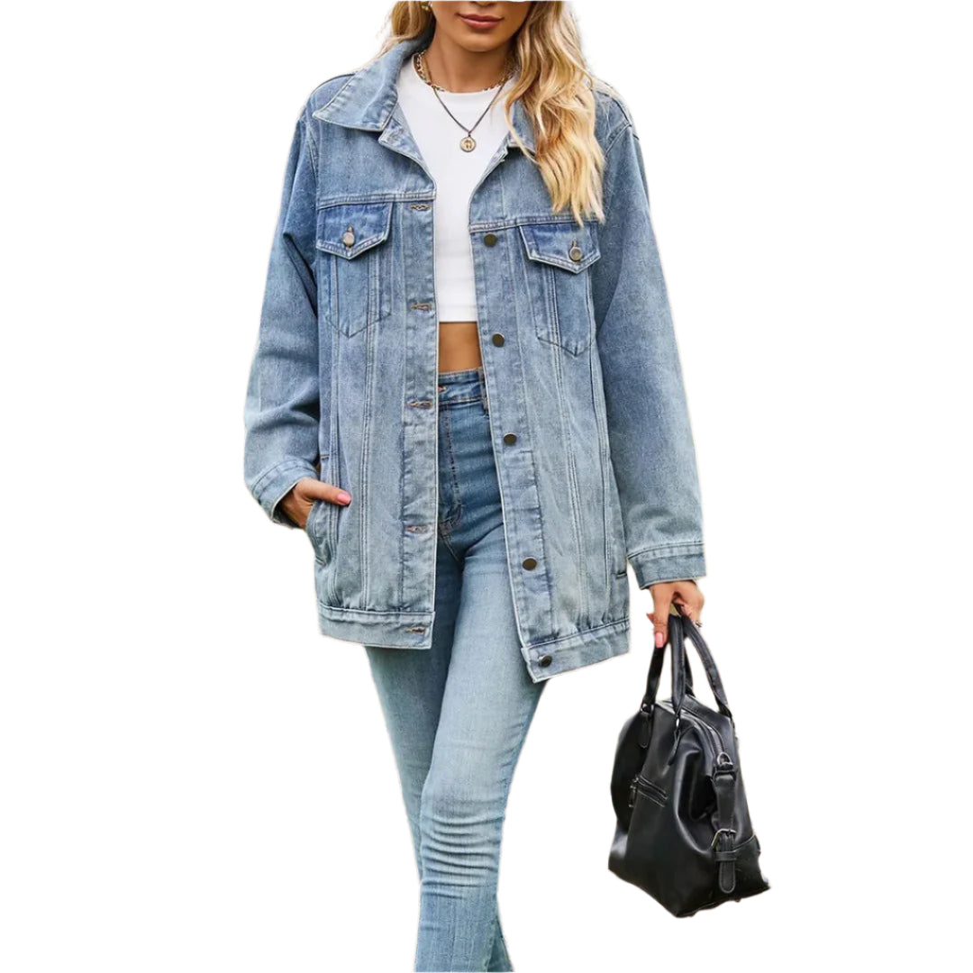 Veste en Jean Classique Femme Style Vintage 0