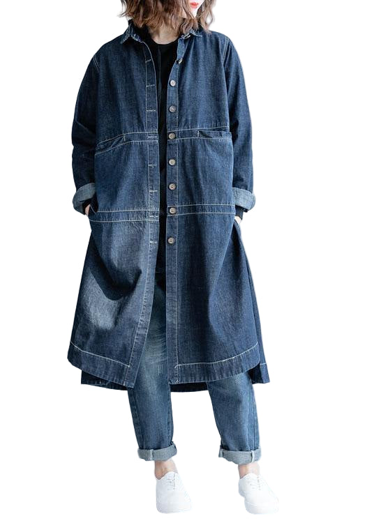 Veste en Jean Femme à Ouverture Latérale Décontractée 0