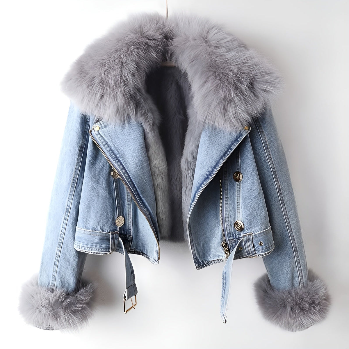 Veste en Jean Femme avec Col Amovible 0