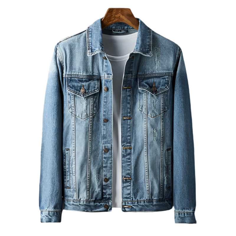 Veste en Jean Homme Ajustée en Denim Royal 0