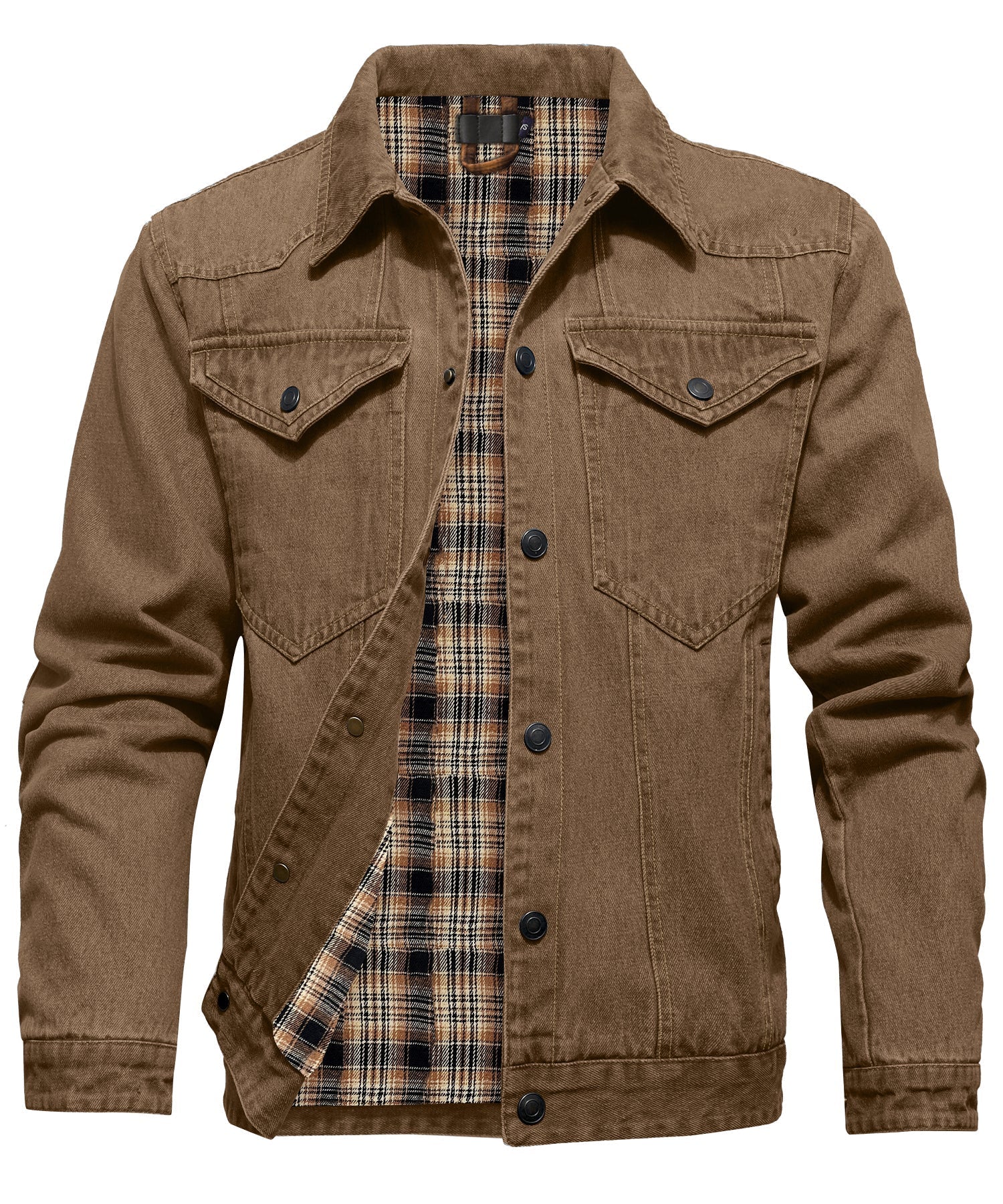 Veste en Jean pour Homme Style Décontracté avec Doublure en Flanelle 0