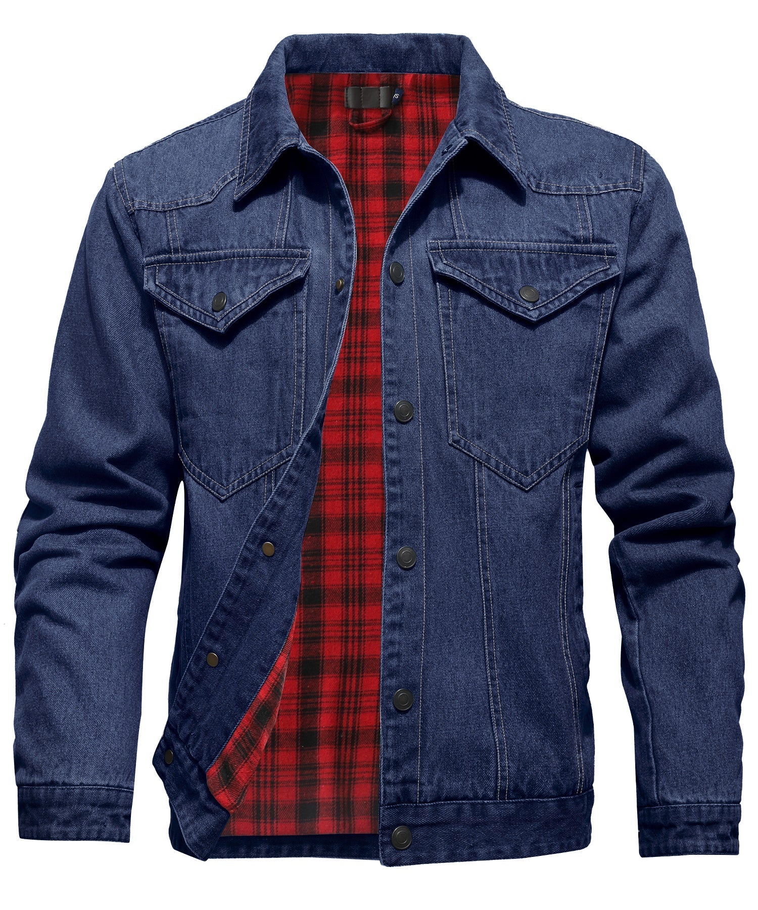 Veste en Jean pour Homme Style Décontracté avec Doublure en Flanelle 3
