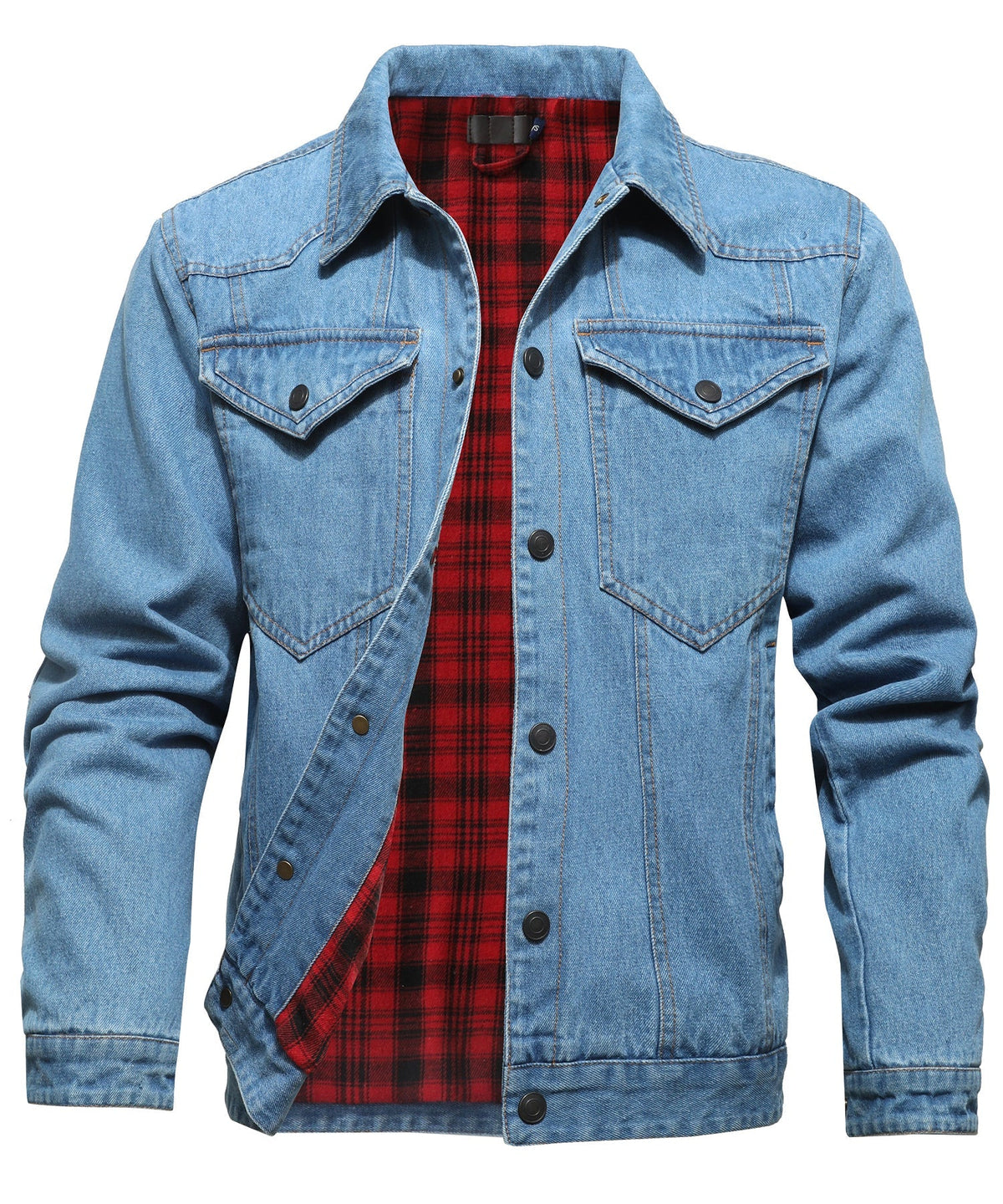 Veste en Jean pour Homme Style Décontracté avec Doublure en Flanelle 4