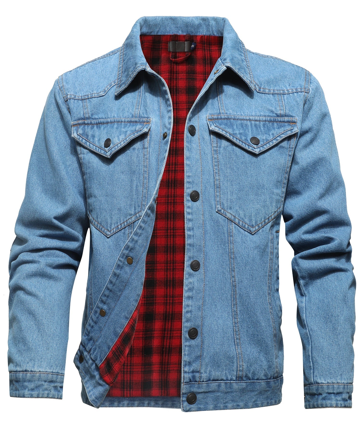 Veste en Jean pour Homme Style Décontracté avec Doublure en Flanelle 4