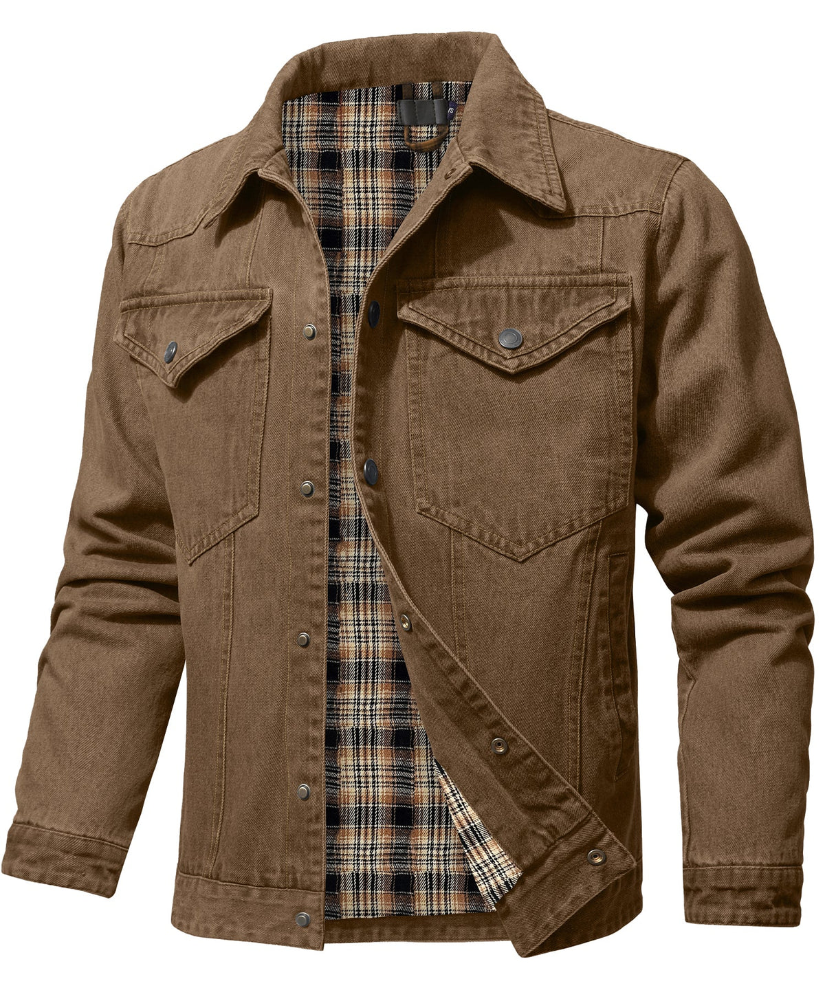 Veste en Jean pour Homme Style Décontracté avec Doublure en Flanelle 8