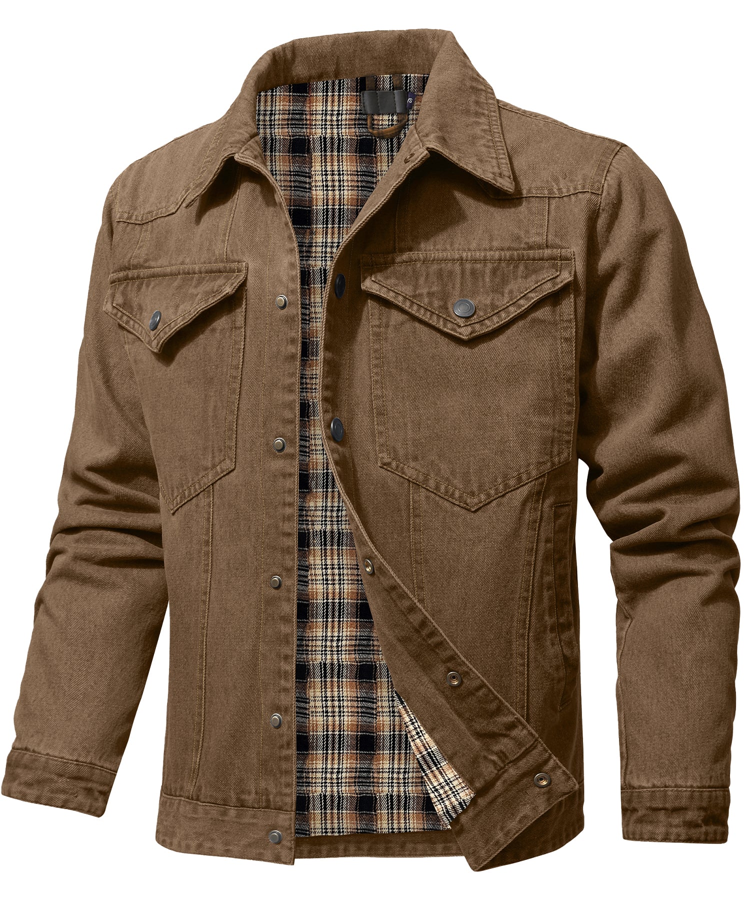 Veste en Jean pour Homme Style Décontracté avec Doublure en Flanelle 8