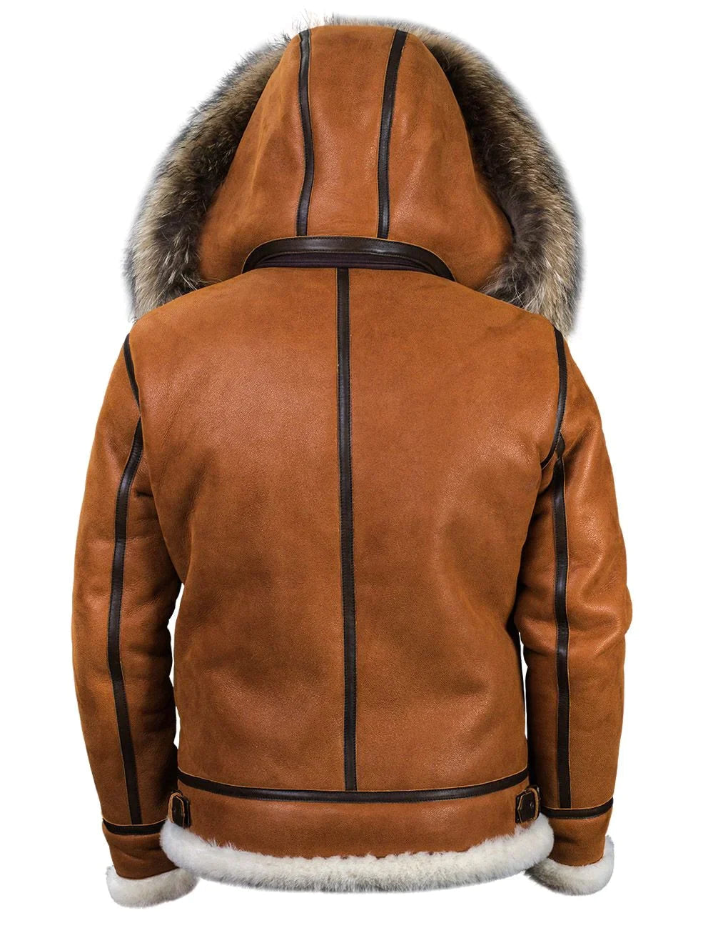 Veste en Peau de Mouton avec Capuche en Fourrure 4