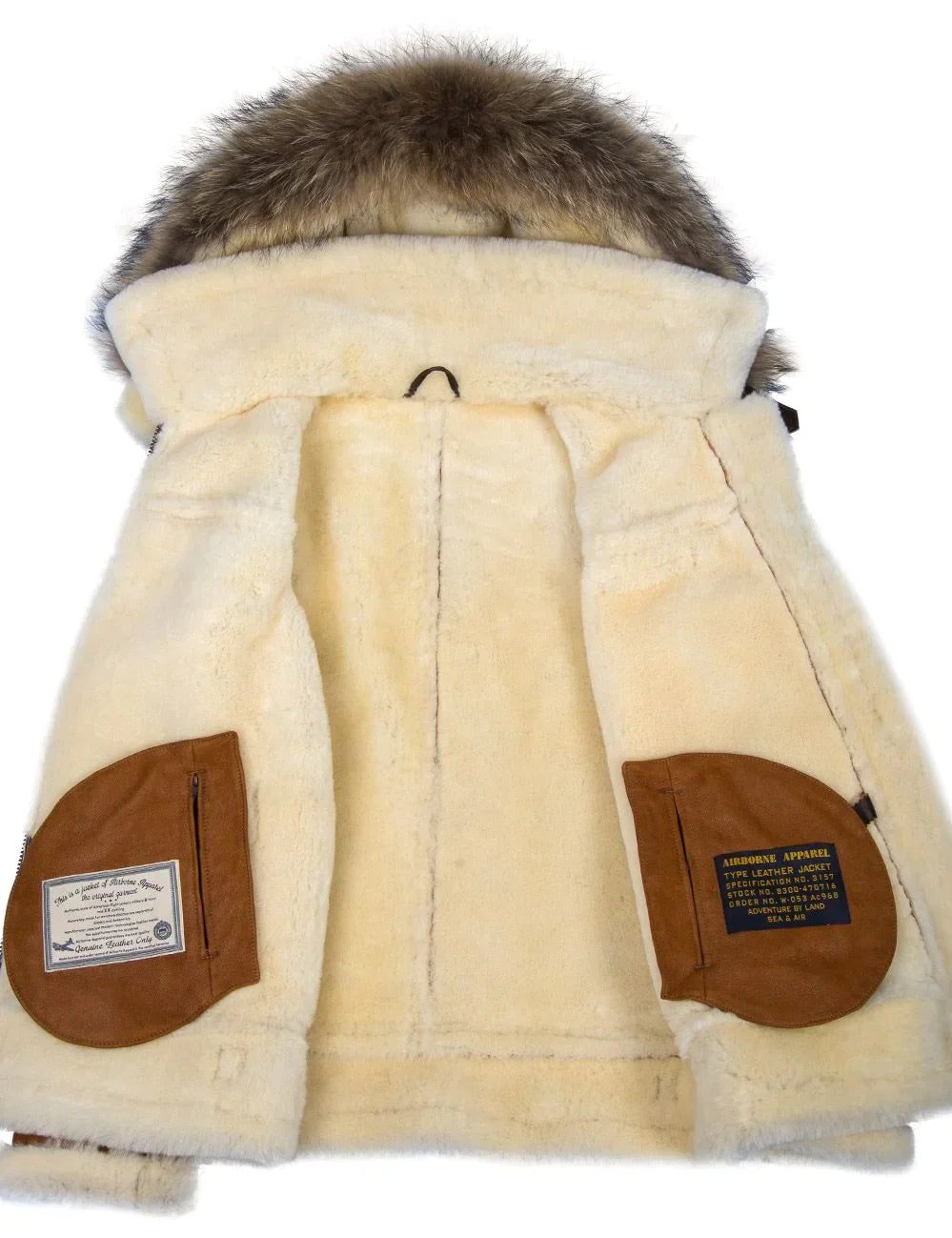 Veste en Peau de Mouton avec Capuche en Fourrure 8