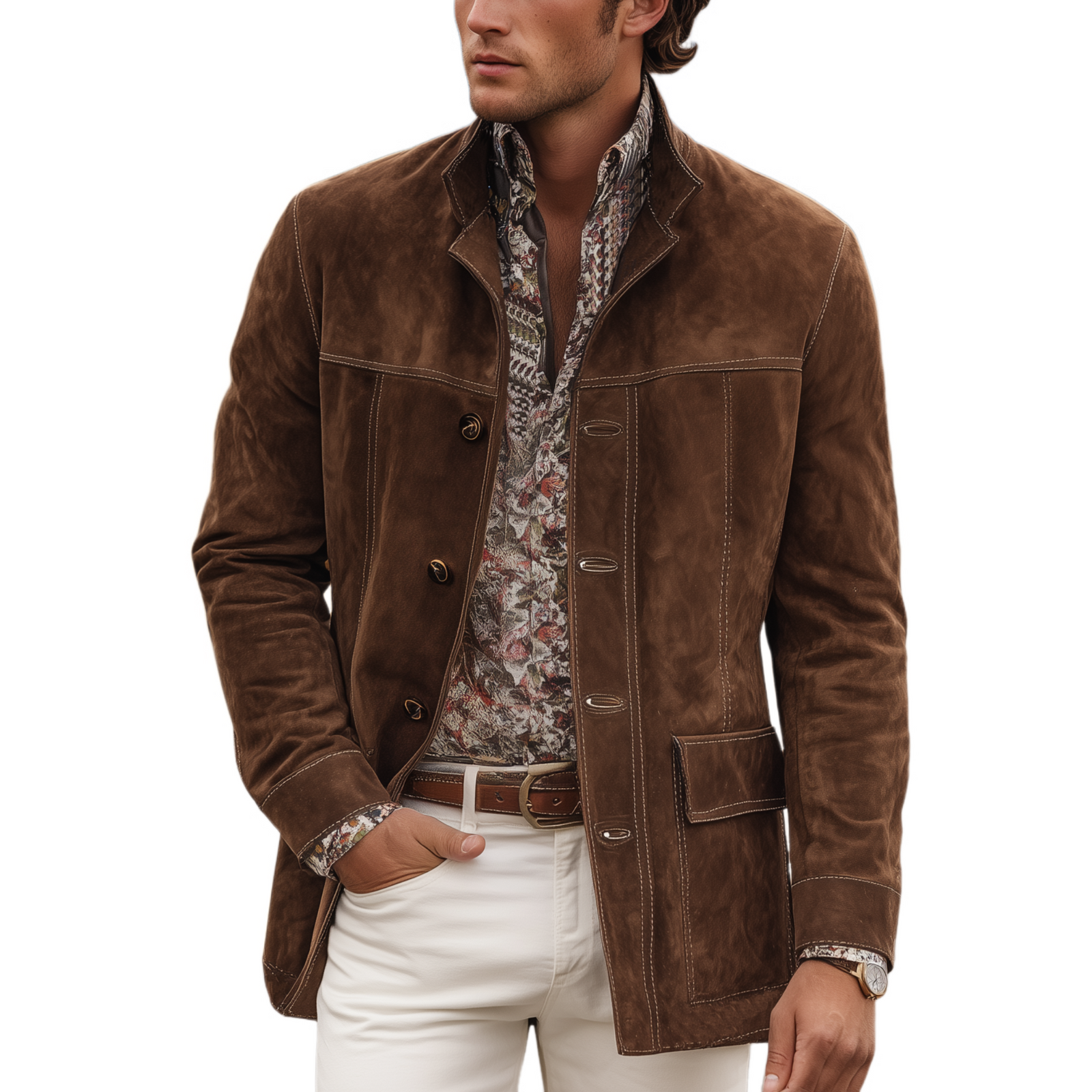 Veste pour homme à revers et design robuste 0