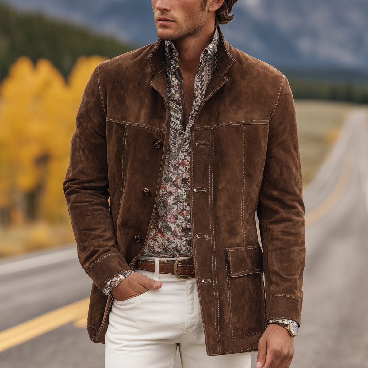 Veste pour homme à revers et design robuste 1