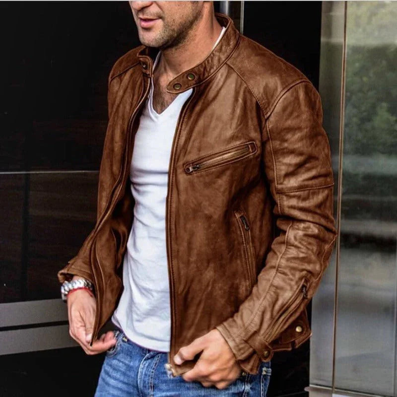 Veste pour hommes en cuir noir au style intemporel 2