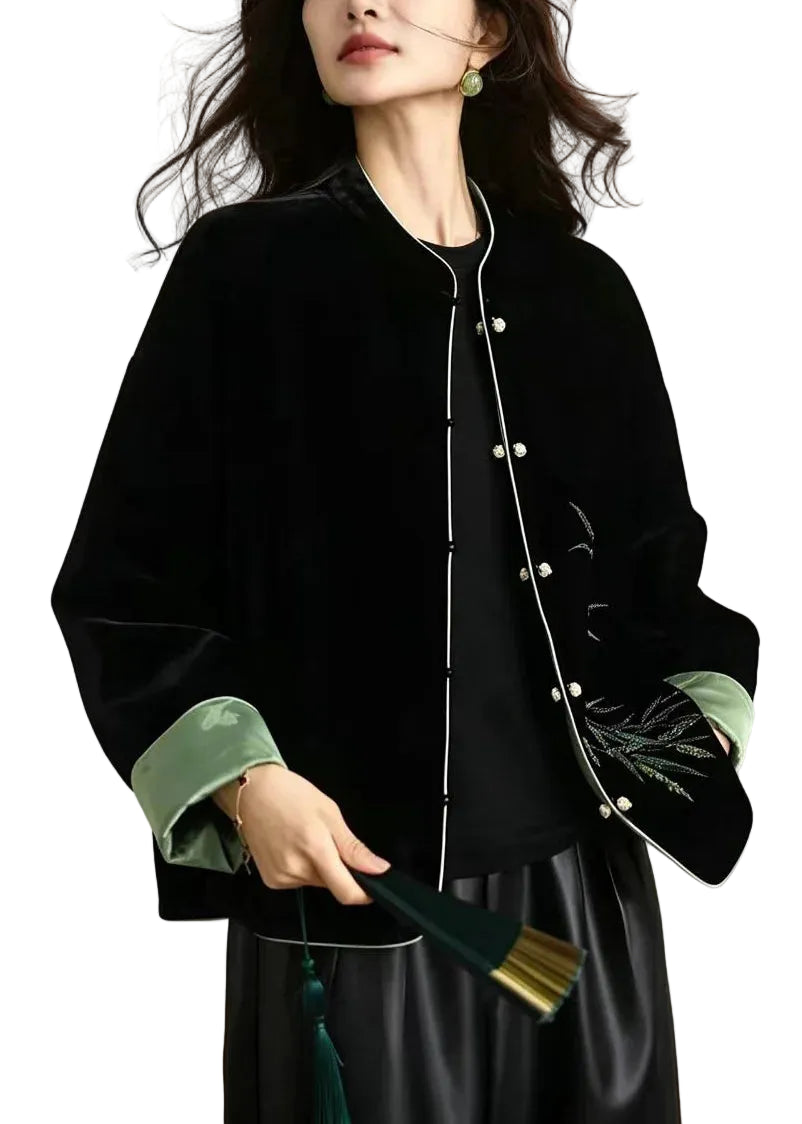 Veste réversible à col montant style chinois pour femme 0