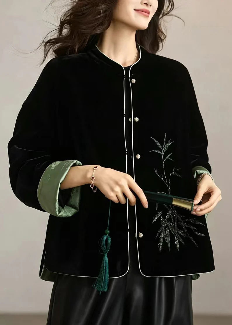 Veste réversible à col montant style chinois pour femme 1