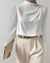 Haut Femme Élégant Col Rond Tissu Léger-4