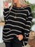 Pull Femme Chic à Rayures Manches Longues en Mélange Acrylique-3